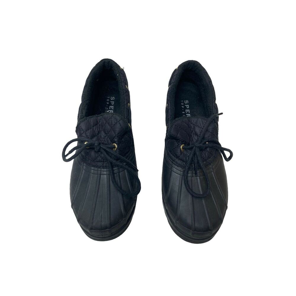 Sperry Top-sider Duckling STS95272 Black Lined Rubber Duck Shoe Women's Size 7